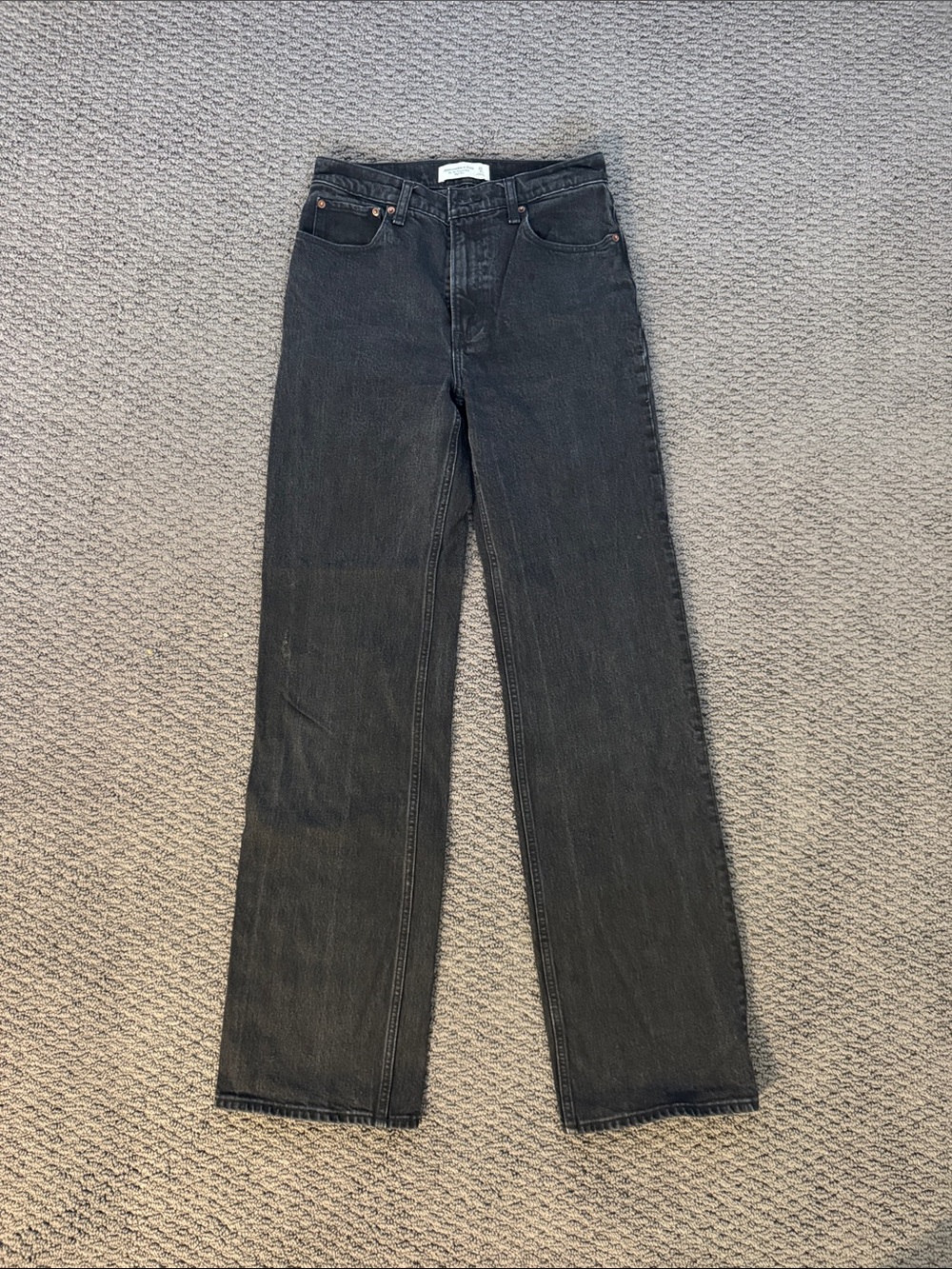 TALL Abercrombie & Fitch Black Straight-Leg Jeans